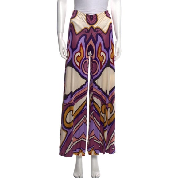 MISSONI Printed Multi-Color Wide Leg Pants Sz: S/US4/IT40 $1100